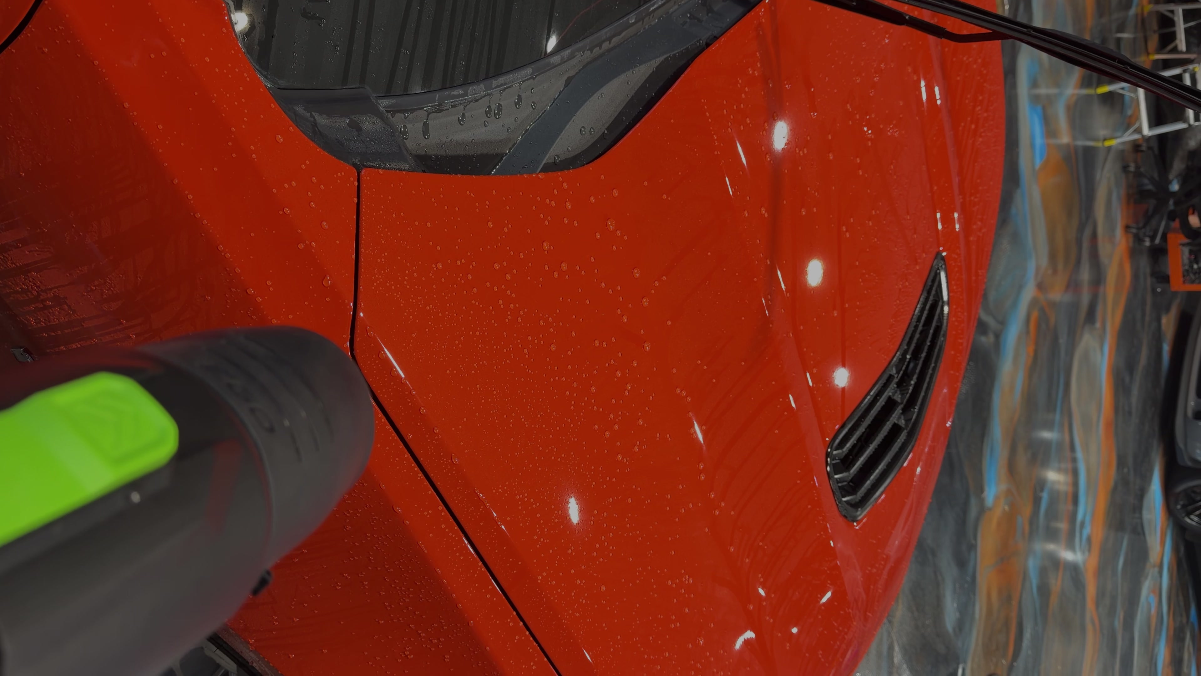 GYEON ceramic coating being levelled on a freshly polished panel