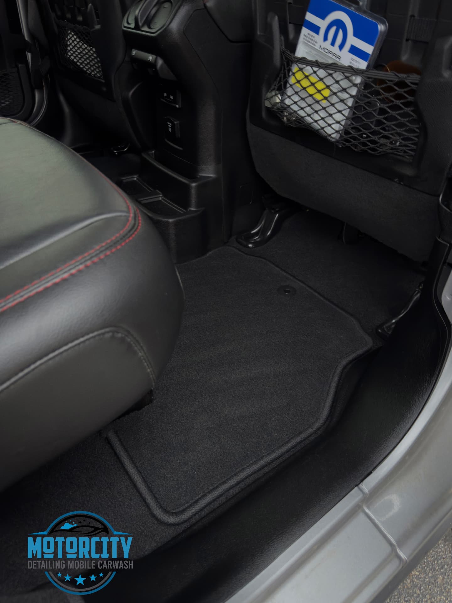Cleaned vehicle interior after a full interior detail