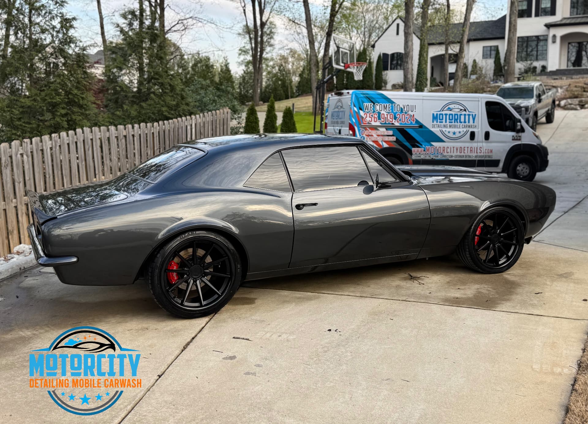 Grey Chevrolet Camaro after a Motorcity premium hand wash